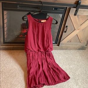 Medium wine red high neck dress